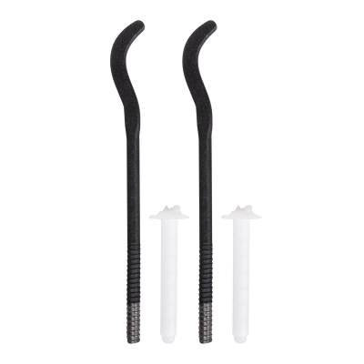 Комплект плоских кронштейнов Royal Thermo с дюбелями 7,2х170мм, черные RT06-01 фото 1