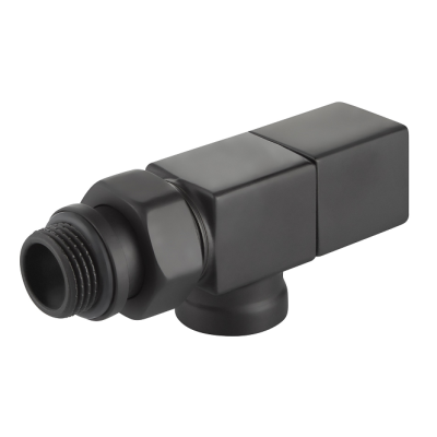 Набор дизайн-вентилей Royal Thermo CUBE, осевой (черный) 1/2" фото 2