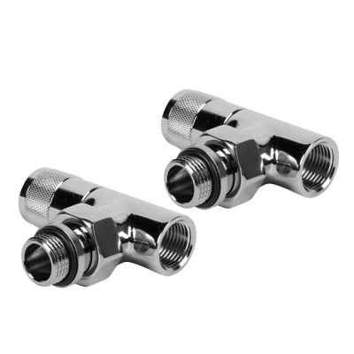 Набор дизайн-вентилей Royal Thermo PIANO, угловой (хром) 1/2" фото 3