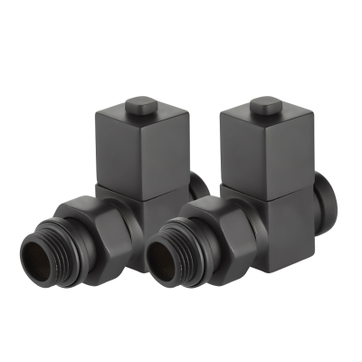 Набор дизайн-вентилей Royal Thermo CUBE, прямой (черный) 1/2" фото 3