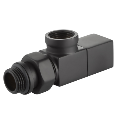 Набор дизайн-вентилей Royal Thermo CUBE, осевой (черный) 1/2" фото 1