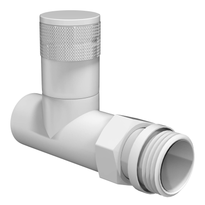 Набор дизайн-вентилей Royal Thermo PIANO, прямой (белый) 1/2" фото 1