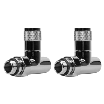 Набор дизайн-вентилей Royal Thermo PIANO, прямой (хром) 1/2" фото 1