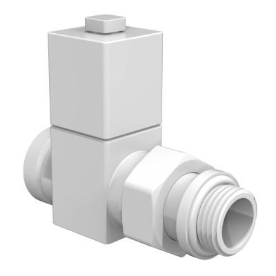 Набор дизайн-вентилей Royal Thermo CUBE, прямой (белый) 1/2" фото 1