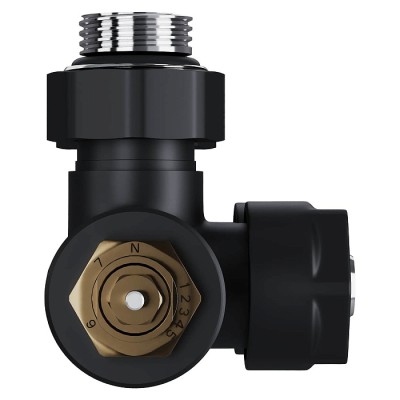 Узел нижнего подключения термостатический угловой Royal Thermo Design Pro 15мм М30х1,5 (Черный) фото 4