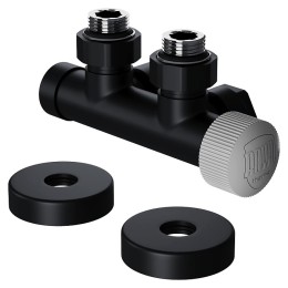 Узел нижнего подключения термостатический угловой Royal Thermo Design Pro 15мм М30х1,5 (Черный)