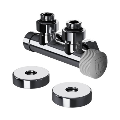 Купить Узел нижнего подключения термостатический угловой Royal Thermo Design Pro 15мм М30х1,5 (Хром) 