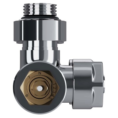 Узел нижнего подключения термостатический угловой Royal Thermo Design Pro 15мм М30х1,5 (Хром) фото 4