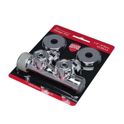 Узел нижнего подключения термостатический угловой Royal Thermo Design Pro 15мм М30х1,5 (Хром) фото 5