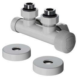 Узел нижнего подключения термостатический угловой Royal Thermo Design Pro 15мм М30х1,5 (Белый)