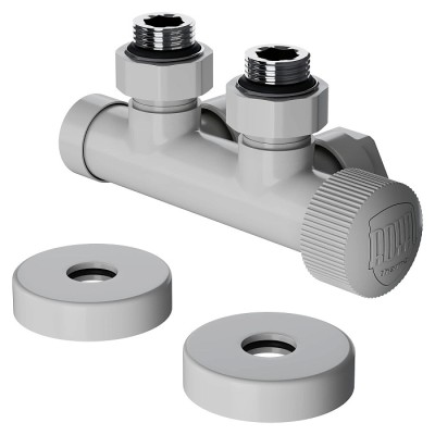 Купить Узел нижнего подключения термостатический угловой Royal Thermo Design Pro 15мм М30х1,5 (Белый) 