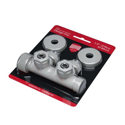 Узел нижнего подключения термостатический угловой Royal Thermo Design Pro 15мм М30х1,5 (Белый) фото 5