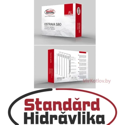 Радиатор алюминиевый Standard Hidravlika Ostrava S80 (500/80) 10 ребер Радиатор алюминиевый Standard Hidravlika Ostrava S80 (500/80) 10 ребер