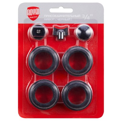 Купить Набор присоединительный Royal Thermo 3/4" black 