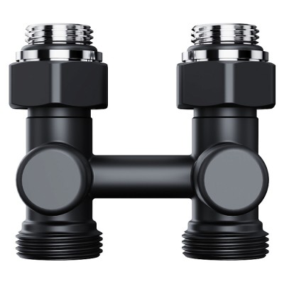 Узел нижнего подключения Royal Thermo Design прямой 1/2"х3/4" EK (черный) фото 2