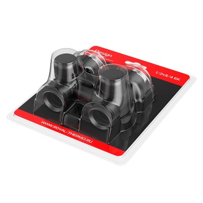 Узел нижнего подключения Royal Thermo Design прямой 1/2"х3/4" EK (черный) фото 5