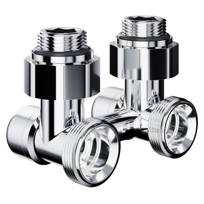Узел нижнего подключения Royal Thermo Design угловой 1/2"х3/4" EK (хром) фото 1
