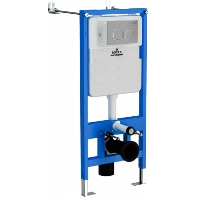 Комплект инсталляции Roxen StounFix Slim 557682 клавиша хром матовый Комплект инсталляции Roxen StounFix Slim 557682 клавиша хром матовый