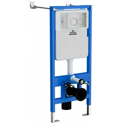 Инсталляция для подвесного унитаза Roxen StounFix Slim 710200 с клавишей смыва Santi 410280CH Инсталляция для подвесного унитаза Roxen StounFix Slim 710200 с клавишей смыва Santi 410280CH