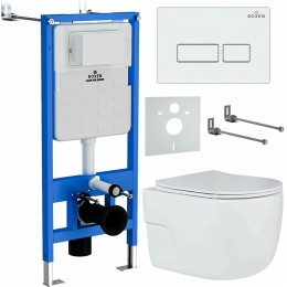 Комплект инсталляции Roxen StounFix Slim 576390 клавиша белый глянцевый