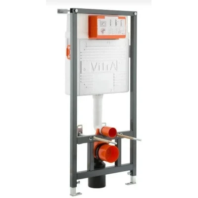Унитаз подвесной Vitra Sento L-Box 9830B003-7207 инсталляция с клавишей, унитазом и сиденьем