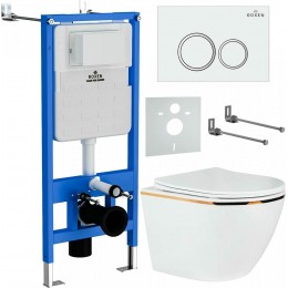Комплект инсталляции Roxen StounFix Slim 728092 клавиша белый глянец