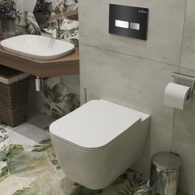 Комплект инсталляции Roxen StounFix Slim 646038 клавиша черная фото 8