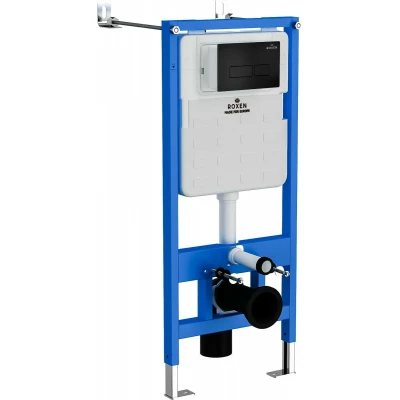 Инсталляция для подвесного унитаза Roxen StounFix Slim 710200 с клавишей смыва Caspia 410280B Инсталляция для подвесного унитаза Roxen StounFix Slim 710200 с клавишей смыва Caspia 410280B