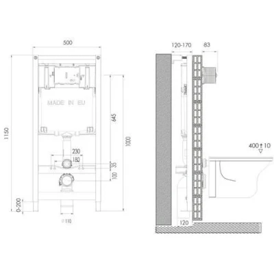 Инсталляция для унитаза Oli 80 (DIAMANTE EVO) 600151 Инсталляция для унитаза Oli 80 (DIAMANTE EVO) 600151