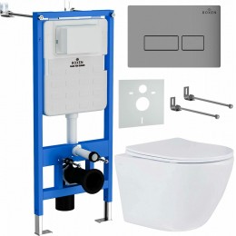 Комплект инсталляции Roxen StounFix Slim 597373 клавиша хром матовый