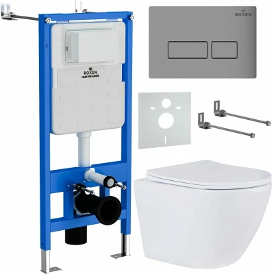 Комплект инсталляции Roxen StounFix Slim 597373 клавиша хром матовый