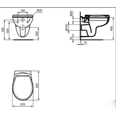 Инсталляция с подвесным унитазом Ideal Standard Eurovit Rimless S881201 Инсталляция с подвесным унитазом Ideal Standard Eurovit Rimless S881201