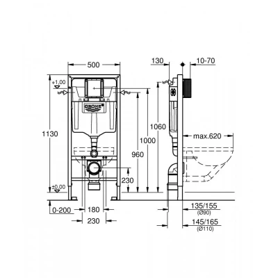 Инсталляция Grohe Rapid SL для подвесного унитаза (38528001) Инсталляция Grohe Rapid SL для подвесного унитаза (38528001)
