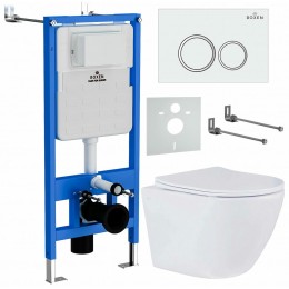 Комплект инсталляции с унитазом Roxen StounFix Slim 501057