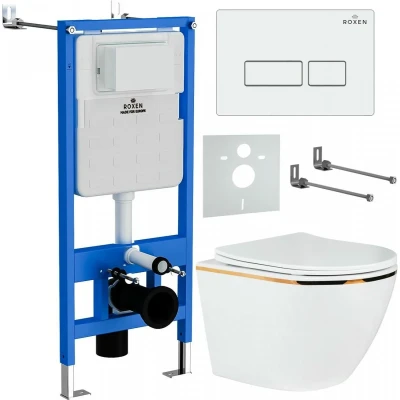 Комплект инсталляции Roxen StounFix Slim 850609 клавиша белый глянец Комплект инсталляции Roxen StounFix Slim 850609 клавиша белый глянец