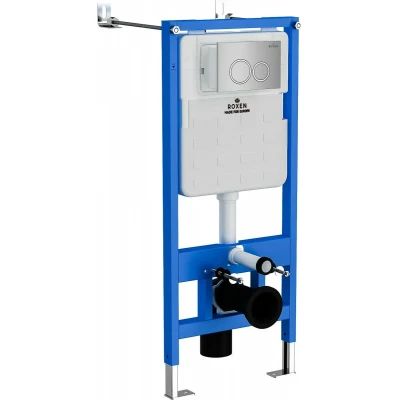 Инсталляция для подвесного унитаза Roxen StounFix Slim 710200 с клавишей смыва Santi 410260CH