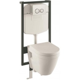 Унитаз подвесной Vitra S50 в комплекте с сиденьем микролифт и инсталяцией 3/6л