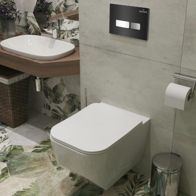 Комплект инсталляции Roxen StounFix Slim 649644 клавиша черная фото 8