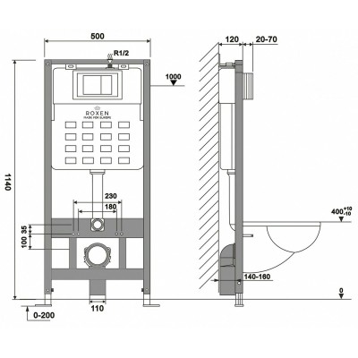 Комплект инсталляции с унитазом Roxen StounFix Slim 543879 фото 3