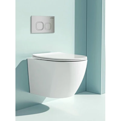 Инсталляция для подвесного унитаза Roxen StounFix Slim 710200 с клавишей смыва Santi 410280CH Инсталляция для подвесного унитаза Roxen StounFix Slim 710200 с клавишей смыва Santi 410280CH