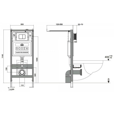 Комплект инсталляции с унитазом Roxen StounFix Dual Fresh 533395 фото 3