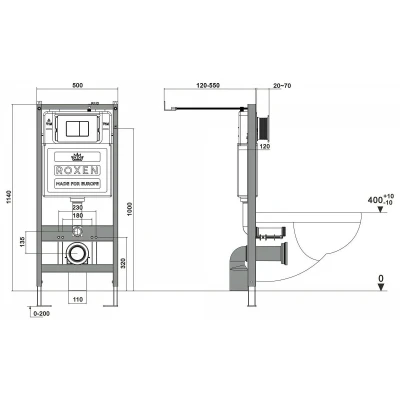 Комплект инсталляции с унитазом Roxen StounFix Dual Fresh 533395 Комплект инсталляции с унитазом Roxen StounFix Dual Fresh 533395