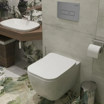 Комплект инсталляции Roxen StounFix Slim 606295 клавиша хром матовый