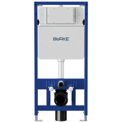 Инсталляция Burke Mod1 с унитазом Skandenborg Rimless и клавишей смыва тип 09 матовый хром