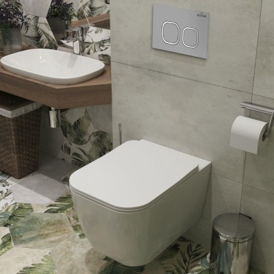 Комплект инсталляции Roxen StounFix Slim 566036 клавиша хром матовый фото 7