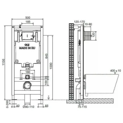 Инсталляция OLI 80 механическая (600151) + клавиша Slim белая (659041)