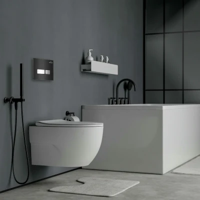 Комплект инсталляции Roxen StounFix Slim 646666 клавиша черная