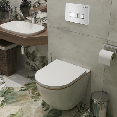 Комплект инсталляции Roxen StounFix Slim 904965 клавиша белый фото 7