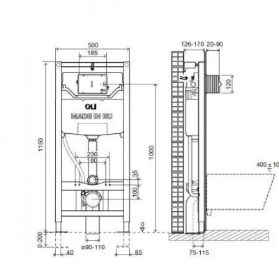 Инсталляция для подвесного унитаза Oli 120 OLIPURE (Fresh) 152972 Инсталляция для подвесного унитаза Oli 120 OLIPURE (Fresh) 152972