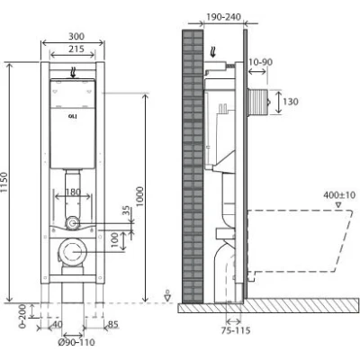 Инсталляция для унитаза Oli QUADRA 722019